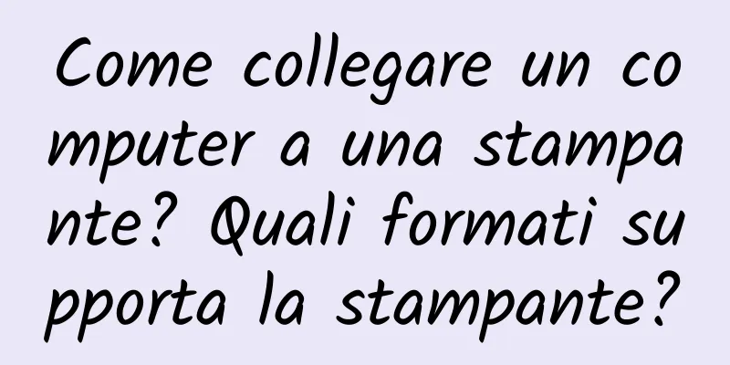 Come collegare un computer a una stampante? Quali formati supporta la stampante?