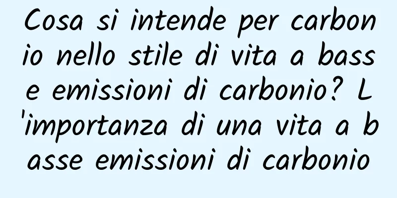 Cosa si intende per carbonio nello stile di vita a basse emissioni di carbonio? L'importanza di una vita a basse emissioni di carbonio