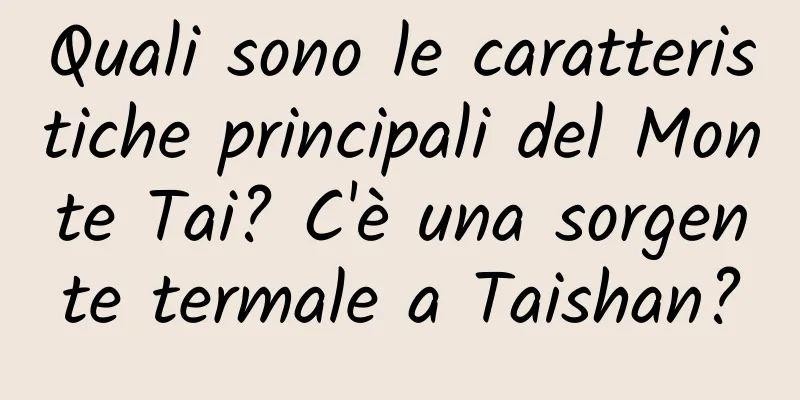 Quali sono le caratteristiche principali del Monte Tai? C'è una sorgente termale a Taishan?