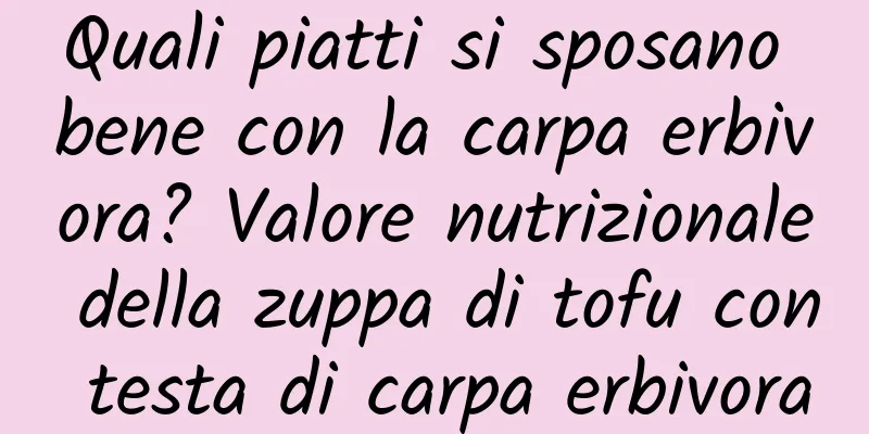 Quali piatti si sposano bene con la carpa erbivora? Valore nutrizionale della zuppa di tofu con testa di carpa erbivora