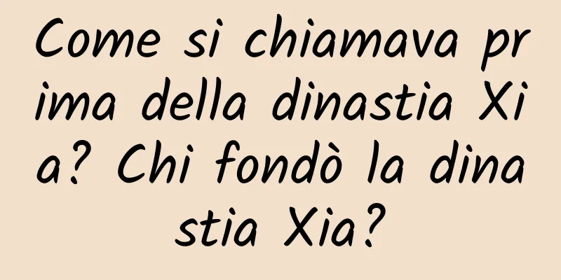 Come si chiamava prima della dinastia Xia? Chi fondò la dinastia Xia?