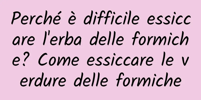 Perché è difficile essiccare l'erba delle formiche? Come essiccare le verdure delle formiche
