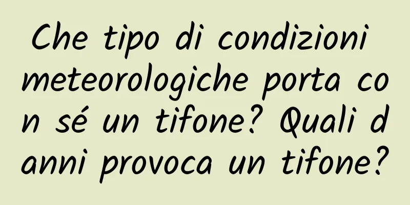 Che tipo di condizioni meteorologiche porta con sé un tifone? Quali danni provoca un tifone?