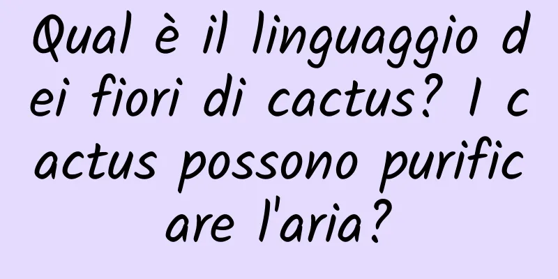 Qual è il linguaggio dei fiori di cactus? I cactus possono purificare l'aria?