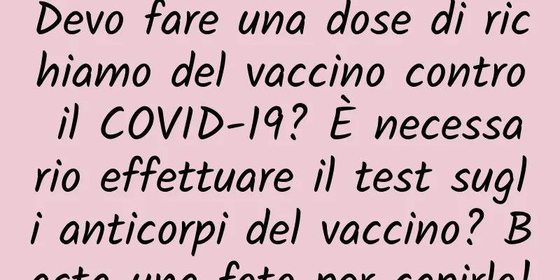 Devo fare una dose di richiamo del vaccino contro il COVID-19? È necessario effettuare il test sugli anticorpi del vaccino? Basta una foto per capirlo!