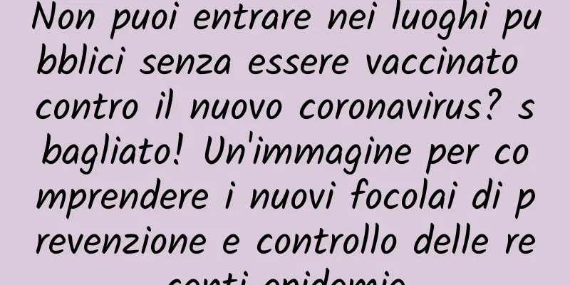 Non puoi entrare nei luoghi pubblici senza essere vaccinato contro il nuovo coronavirus? sbagliato! Un'immagine per comprendere i nuovi focolai di prevenzione e controllo delle recenti epidemie
