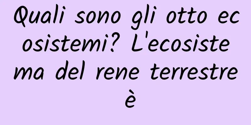 Quali sono gli otto ecosistemi? L'ecosistema del rene terrestre è