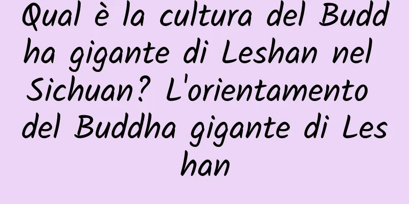 Qual è la cultura del Buddha gigante di Leshan nel Sichuan? L'orientamento del Buddha gigante di Leshan
