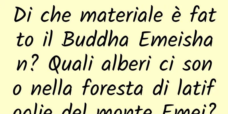 Di che materiale è fatto il Buddha Emeishan? Quali alberi ci sono nella foresta di latifoglie del monte Emei?
