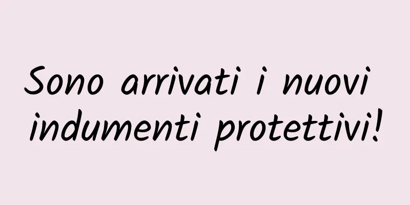 Sono arrivati ​​i nuovi indumenti protettivi!