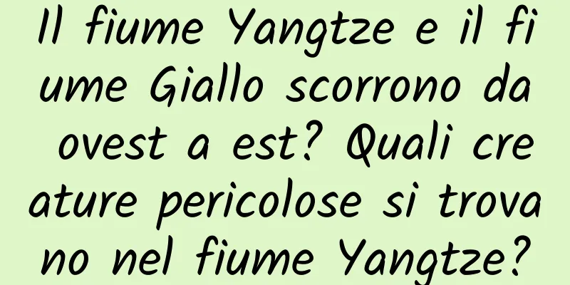 Il fiume Yangtze e il fiume Giallo scorrono da ovest a est? Quali creature pericolose si trovano nel fiume Yangtze?