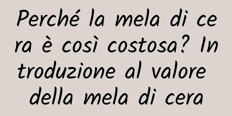 Perché la mela di cera è così costosa? Introduzione al valore della mela di cera