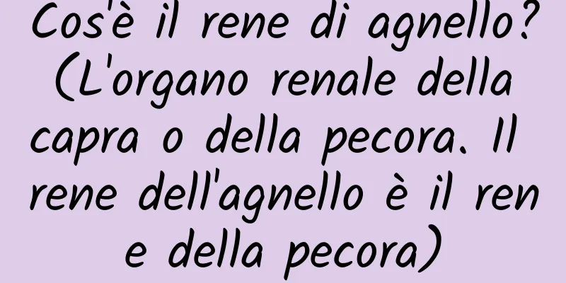 Cos'è il rene di agnello? (L'organo renale della capra o della pecora. Il rene dell'agnello è il rene della pecora)