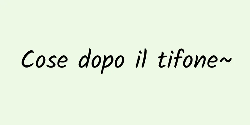 Cose dopo il tifone~