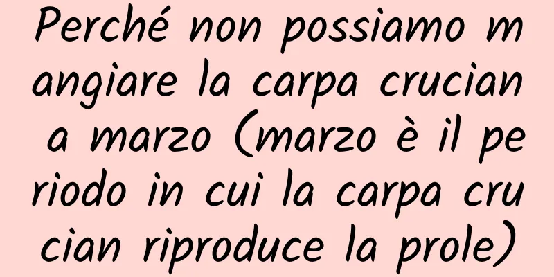 Perché non possiamo mangiare la carpa crucian a marzo (marzo è il periodo in cui la carpa crucian riproduce la prole)