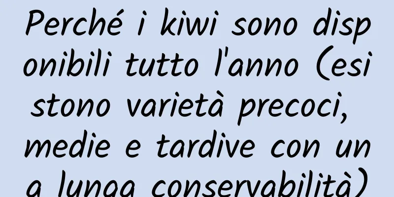 Perché i kiwi sono disponibili tutto l'anno (esistono varietà precoci, medie e tardive con una lunga conservabilità)
