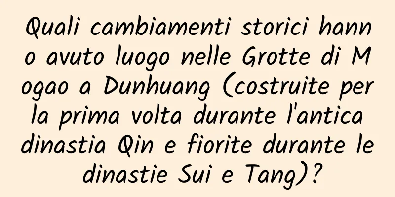 Quali cambiamenti storici hanno avuto luogo nelle Grotte di Mogao a Dunhuang (costruite per la prima volta durante l'antica dinastia Qin e fiorite durante le dinastie Sui e Tang)?