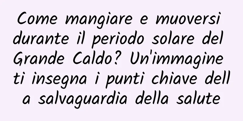 Come mangiare e muoversi durante il periodo solare del Grande Caldo? Un'immagine ti insegna i punti chiave della salvaguardia della salute