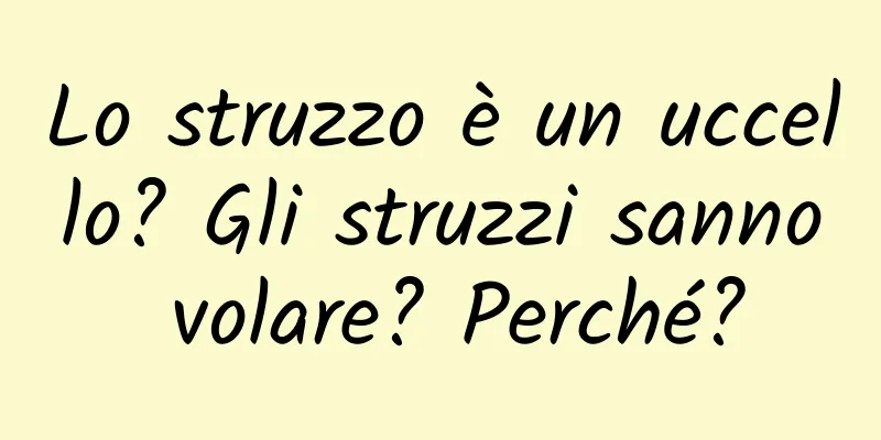 Lo struzzo è un uccello? Gli struzzi sanno volare? Perché?