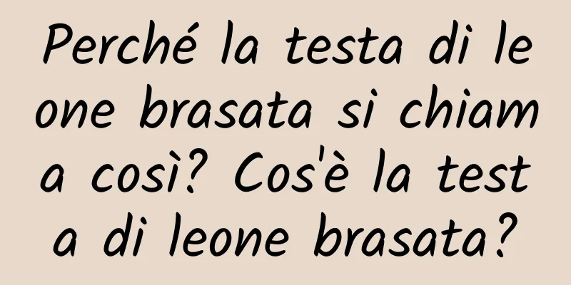Perché la testa di leone brasata si chiama così? Cos'è la testa di leone brasata?