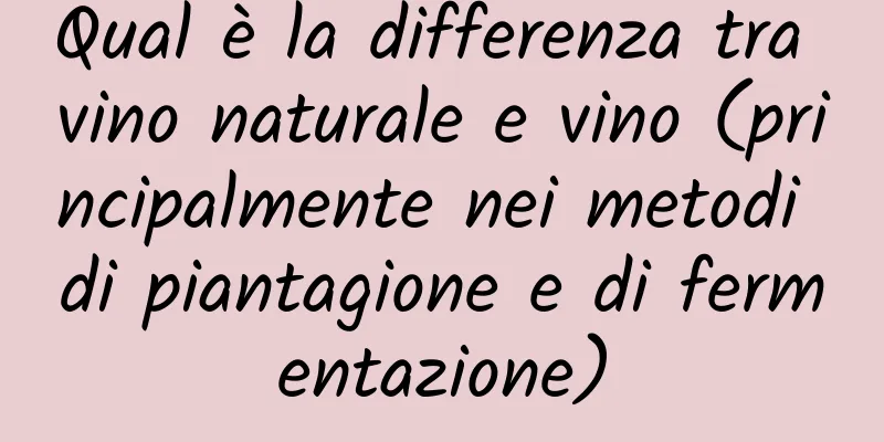Qual è la differenza tra vino naturale e vino (principalmente nei metodi di piantagione e di fermentazione)