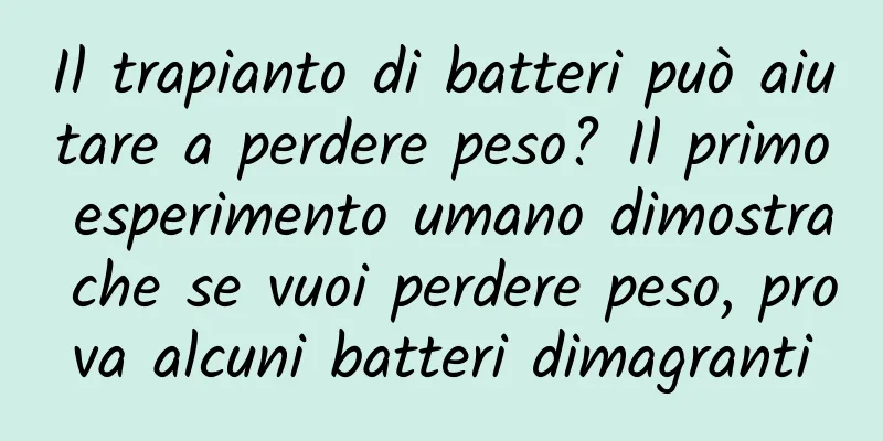 Il trapianto di batteri può aiutare a perdere peso? Il primo esperimento umano dimostra che se vuoi perdere peso, prova alcuni batteri dimagranti