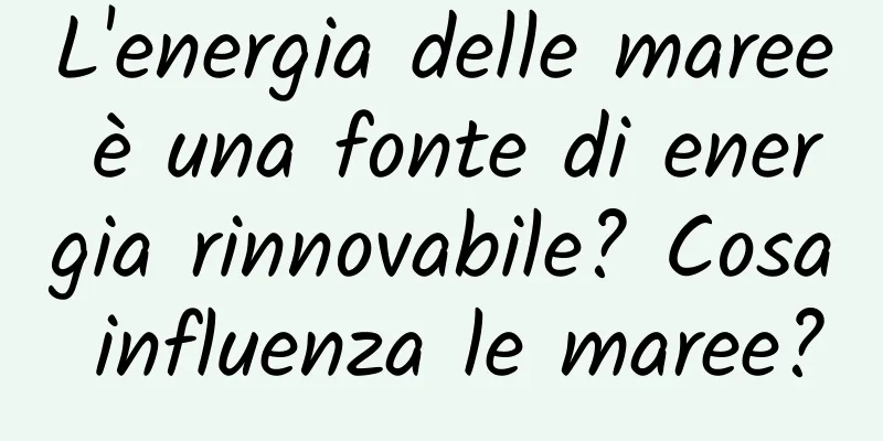 L'energia delle maree è una fonte di energia rinnovabile? Cosa influenza le maree?