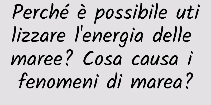 Perché è possibile utilizzare l'energia delle maree? Cosa causa i fenomeni di marea?