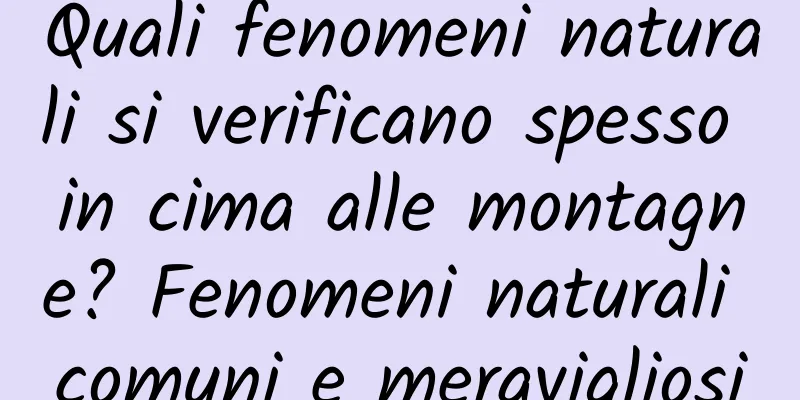 Quali fenomeni naturali si verificano spesso in cima alle montagne? Fenomeni naturali comuni e meravigliosi