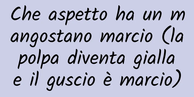 Che aspetto ha un mangostano marcio (la polpa diventa gialla e il guscio è marcio)