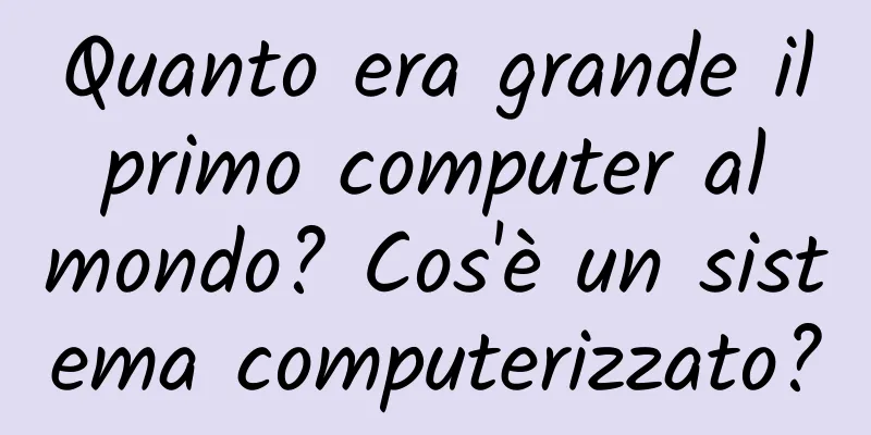 Quanto era grande il primo computer al mondo? Cos'è un sistema computerizzato?