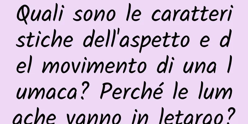 Quali sono le caratteristiche dell'aspetto e del movimento di una lumaca? Perché le lumache vanno in letargo?