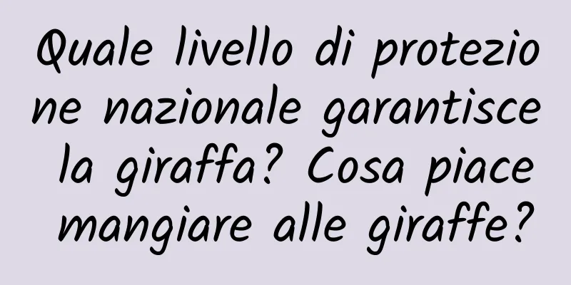 Quale livello di protezione nazionale garantisce la giraffa? Cosa piace mangiare alle giraffe?