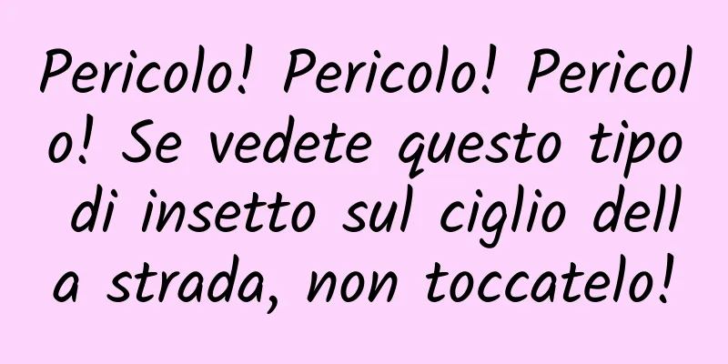 Pericolo! Pericolo! Pericolo! Se vedete questo tipo di insetto sul ciglio della strada, non toccatelo!