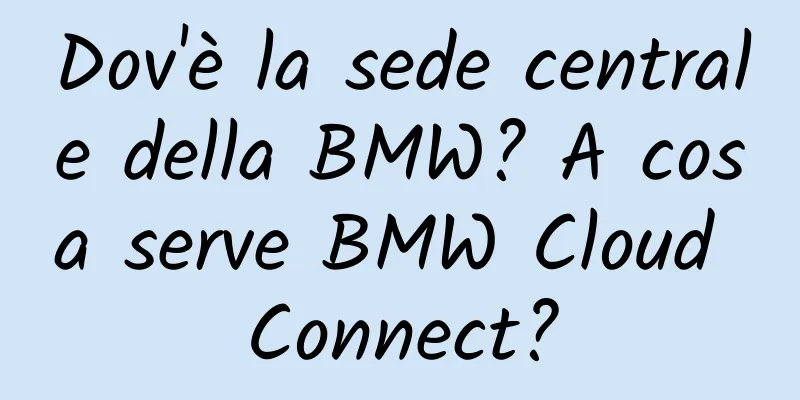 Dov'è la sede centrale della BMW? A cosa serve BMW Cloud Connect?
