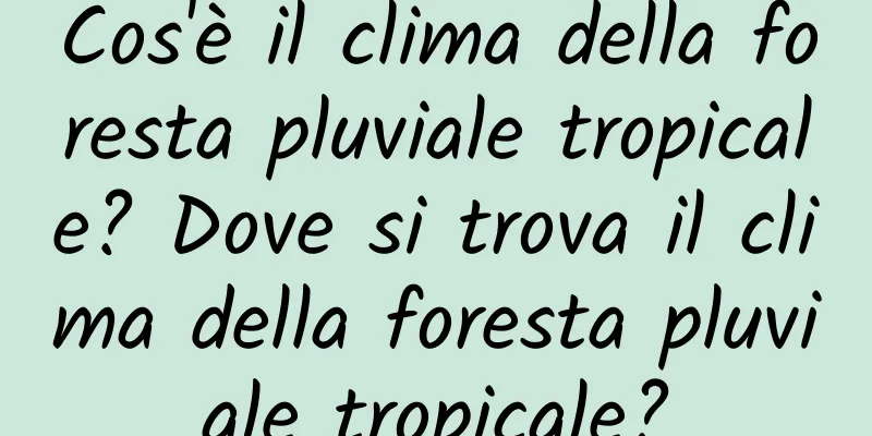 Cos'è il clima della foresta pluviale tropicale? Dove si trova il clima della foresta pluviale tropicale?