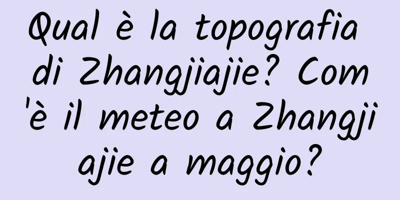 Qual è la topografia di Zhangjiajie? Com'è il meteo a Zhangjiajie a maggio?