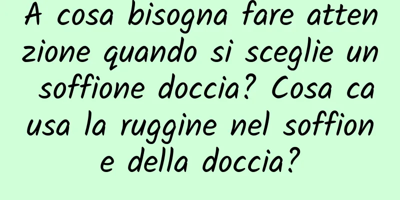 A cosa bisogna fare attenzione quando si sceglie un soffione doccia? Cosa causa la ruggine nel soffione della doccia?