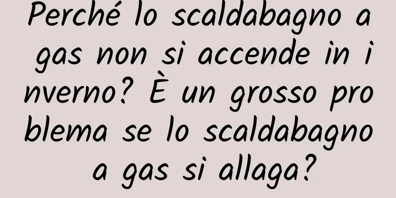 Perché lo scaldabagno a gas non si accende in inverno? È un grosso problema se lo scaldabagno a gas si allaga?