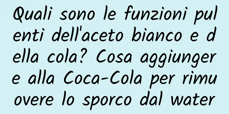 Quali sono le funzioni pulenti dell'aceto bianco e della cola? Cosa aggiungere alla Coca-Cola per rimuovere lo sporco dal water