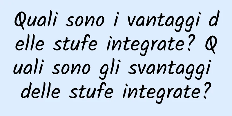 Quali sono i vantaggi delle stufe integrate? Quali sono gli svantaggi delle stufe integrate?