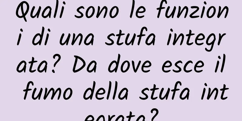 Quali sono le funzioni di una stufa integrata? Da dove esce il fumo della stufa integrata?