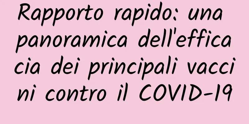 Rapporto rapido: una panoramica dell'efficacia dei principali vaccini contro il COVID-19