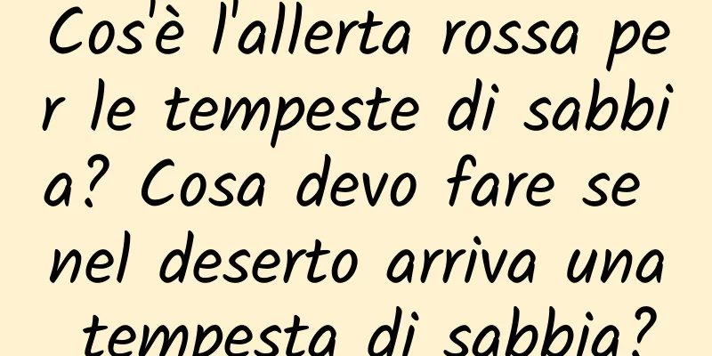 Cos'è l'allerta rossa per le tempeste di sabbia? Cosa devo fare se nel deserto arriva una tempesta di sabbia?