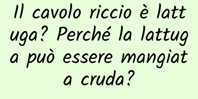 Il cavolo riccio è lattuga? Perché la lattuga può essere mangiata cruda?