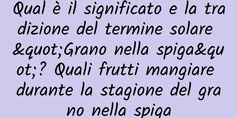 Qual è il significato e la tradizione del termine solare "Grano nella spiga"? Quali frutti mangiare durante la stagione del grano nella spiga
