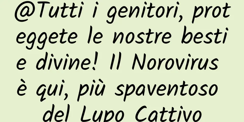 @Tutti i genitori, proteggete le nostre bestie divine! Il Norovirus è qui, più spaventoso del Lupo Cattivo