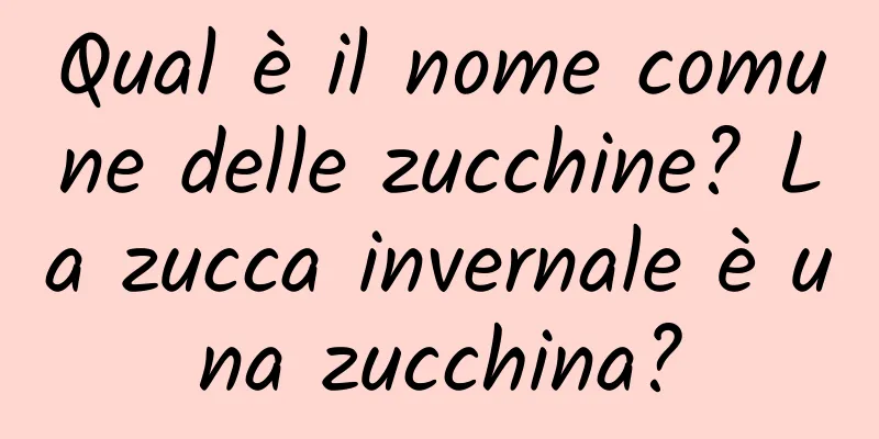 Qual è il nome comune delle zucchine? La zucca invernale è una zucchina?