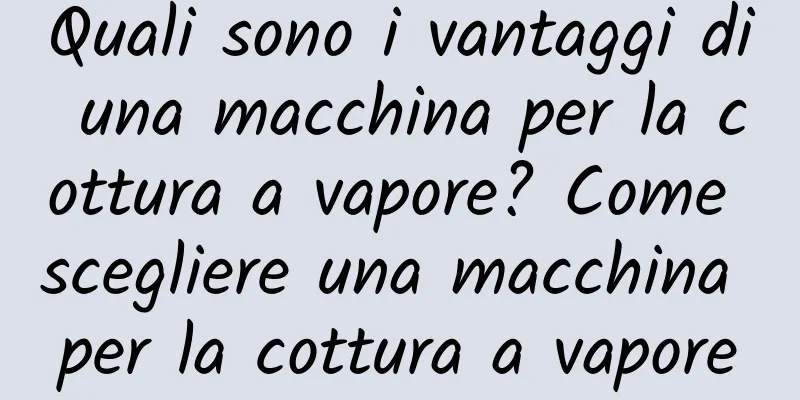 Quali sono i vantaggi di una macchina per la cottura a vapore? Come scegliere una macchina per la cottura a vapore