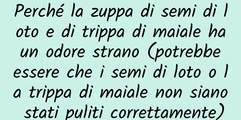 Perché la zuppa di semi di loto e di trippa di maiale ha un odore strano (potrebbe essere che i semi di loto o la trippa di maiale non siano stati puliti correttamente)